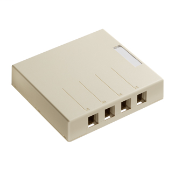 Surface-Mount Box for Shielded Connectors, 4-Port, Ivory