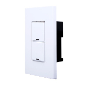 Omni-Bus Decora Low Voltage Switch, NEMA Form Factor, 2 Button, RJ45 Connectors for Omni-Bus, Color: White.
