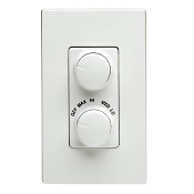 1.5 Amp 300W, 120 Volt AC 60Hz, Single-Pole, IllumaTech Electro-Mechanical, Rotary Combo Fan Speed Dimmer Control - White Almond