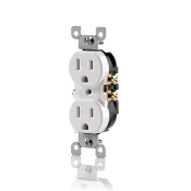 T5320-SW, White, 125 Volt, 15 Amp, 3-Wire Wire, 2 Pole