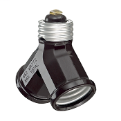 660 Watt, 125V AC. Single Lampholder-to-Twin Lampholder Adapter. Brown.