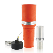 Rhino-Hide 49 Series Single Pole Female Connector (Contact, Insulator, & Dust Cap), Industrial Grade, Crimped, 535 MCM Cable, 1000 Volt, 898 Amp Max - ORANGE