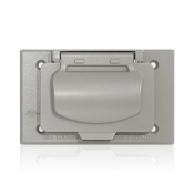 1-Gang Weatherproof Cover for Decora or GFCI Receptacle, Horizontal FS Box Mount, Die-Cast Metallic Enclosure, Flat Lid,Weatherproof Gasket and Mounting Screws, 2-Year Limited Warranty - Gray