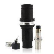 Rhino-Hide 49 Series Single Pole Male Connector (Contact, Insulator, & Dust Cap), Industrial Grade, Crimped, 535 MCM Cable, 1000 Volt, 898 Amp Max - BLACK