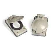 Product image for Leviton WP2 2.84 x 4.56 Inch 1-Gang Gray Gas Filled Thermoplastic Vertical FS Box Mount Weatherproof Cover