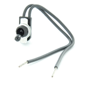 Toggle switch, single pole on-off; 8A-125V circuit control; With-two black leads - 16 AWG AWM 105C 600V, 6 inches long stripped free ends 3/4 inch.