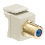 Feedthrough QuickPort F-Connector, Gold-Plated, Ivory Housing