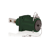 Rhino-Hide 49 Series Single Pole Male Receptacle (Color Coded Metal Housing, Contact, & Dust Cap), Double` Hole Bus Bar, Industrial Grade, 313MCM-777MCM Cable, 1000 Volt, 1135 Amp Max - GREEN