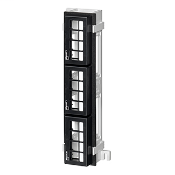 QuickPort 12-Port Multimedia Patch Block w/ mounting bracket, 10" H x 2.375" W (extra deep for heavy audio/video cables)