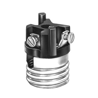 Medium Base Interior Only, Shell Incandescent Lampholder, Keyless, Single Circuit, -