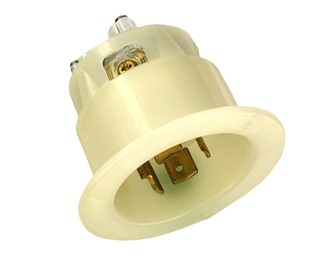 20 Amp, 120/208 Volt 3-Phase Y, NEMA L18-20P, 4P, 4W, Flanged Inlet Locking Receptacle, Industrial Grade, Non-Grounding - WHITE