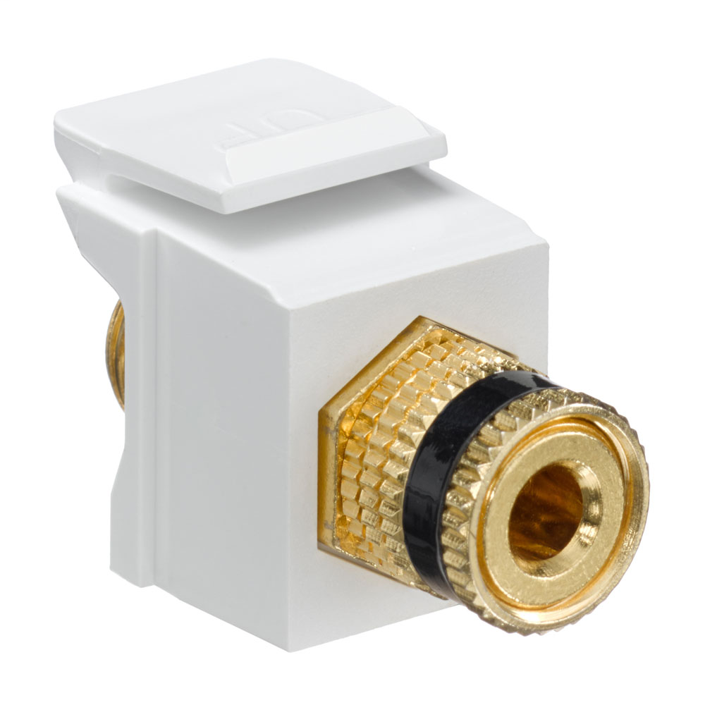 Binding Post QuickPort Coupler, Black Stripe, White Housing Binding Post QuickPort Coupler, Black Stripe, White Housing