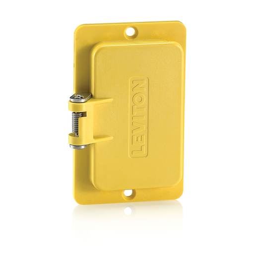 Coverplate, Standard, Single-Gang, Flip-Lid, Thermoplastic, Weather-Resistant, GFCI/decora® Receptacles - Yellow