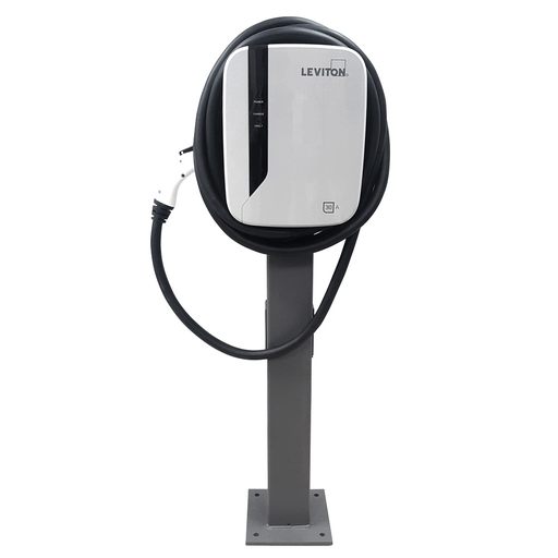 Evr-Green 40 Amp EV Charging Station Pedestal System, 9.6kW output, 25’ charging cable & Pedestal Mounting Pole and Base (Includes (1) EVPED-002 & (1) EVR40-B25)