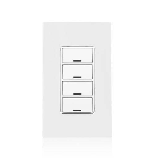 IRC Low Voltage Dimming Switch, 4 Button. Compatible with 4 Button Color Change Kits (RDGSW-4Ex). Color: White. Includes a matching screwless snap-on wall plate.