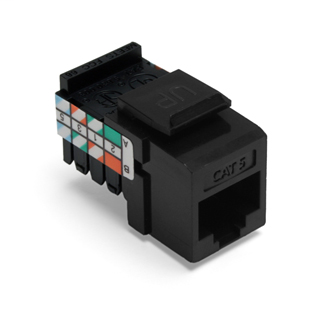 Leviton 41108-RE5 Category 5 Black Plastic Snap-In 8-Position 8-Conductor UTP Jack Connector Leviton 41108-RE5 Category 5 Black Plastic Snap-In 8-Position 8-Conductor UTP Jack Connector