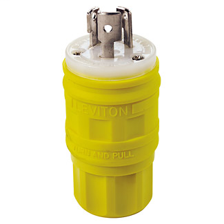 Leviton 24W49 250 Volt 15 Amp 2-Pole 3-Wire NEMA L6-15P Yellow Thermoplastic Vulcanizate Non-Grounding Polarized Locking Plug Leviton 24W49 250 Volt 15 Amp 2-Pole 3-Wire NEMA L6-15P Yellow Thermoplastic Vulcanizate Non-Grounding Polarized Locking Plug