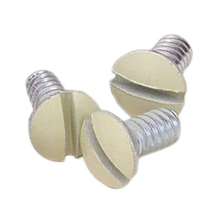 5/16" Long 6-32 Thread. Oval Head Milled Slot Replacement Wallplate Screws. Ivory