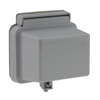 Product image for Leviton 5997-GY 1-Gang Decora/GFCI Device Raintight While-In-Use Thermoplastic Grey Horizontal Lid Decora Wallplate