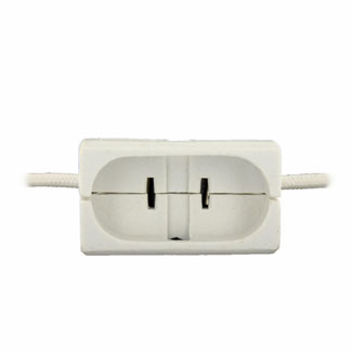 Mogul Prong Base, One-Piece, Keyless, HID, Unglazed Porcelain Lampholder, Par 56 & 64, Single Circuit, Side Wired, - White