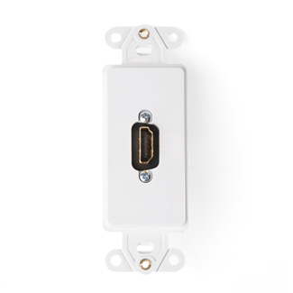 Decora Insert with HDMI Feedthrough QuickPort Connector, Single Gang, White