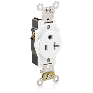 LEV 5361-W WH REC SGL 2PO 3WI 20A12 LEV 5361-W WH REC SGL 2PO 3WI 20A12