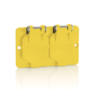 Coverplate, Single-Gang, Flip-Lid, Duplex, Weather-Resistant - YELLOW