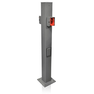EV Pedestal Mounting Pole and Base that can be used to mount the Evr-Green e30 & e40 electric vehicle chargers.