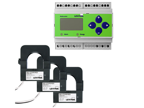 Indoor Series 4000 Universal Voltage 3-phase 3W/4W Modbus Meter Kits. Din Rail Mount - NO ENCLOSURE. 200A Split Core CTs Included.