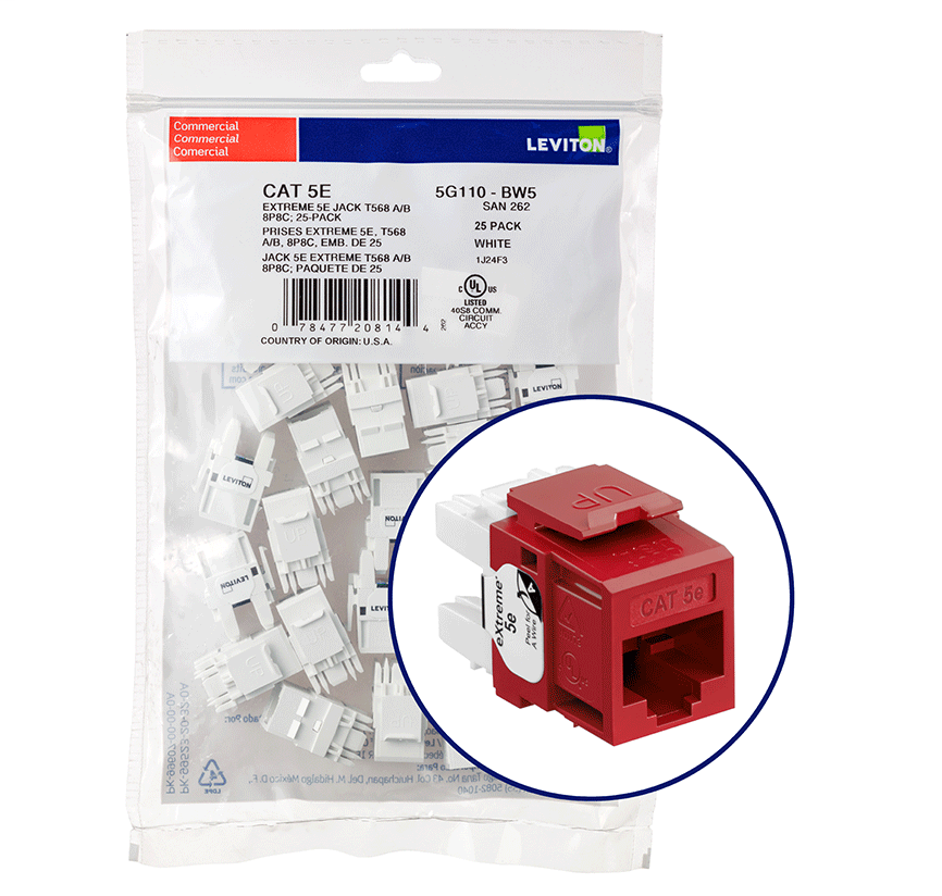 LEV 5G110-BR5 JACK EXTREME 5E 25PK LEV 5G110-BR5 JACK EXTREME 5E 25PK