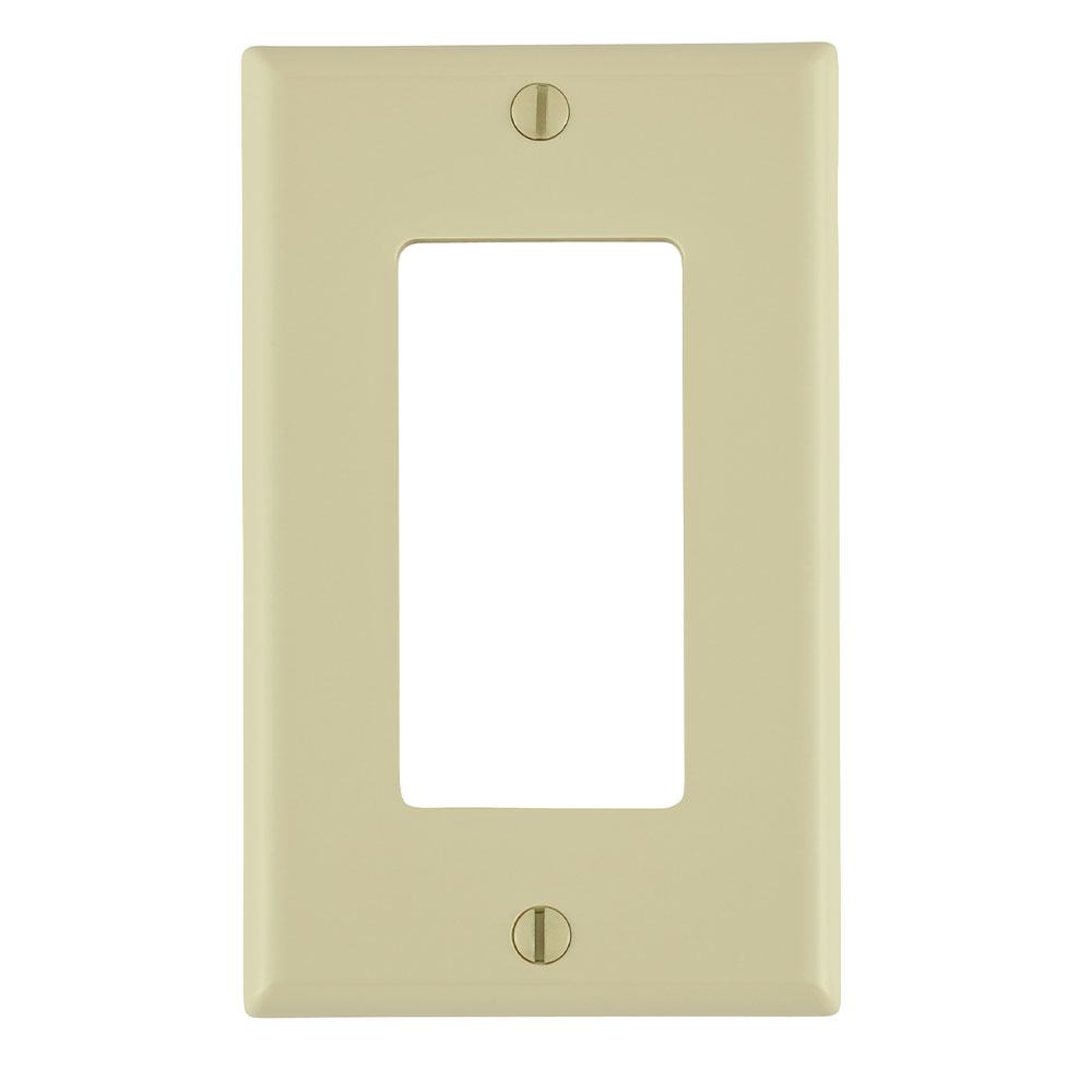 1-Gang Decora/GFCI Device Decora Wallplate/Faceplate, Standard Size, Thermoplastic Nylon, Device Mount, - Ivory