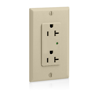 Leviton 5380-I 125 Volt 20 Amp 2-Pole 3-Wire NEMA 5-20R 1 Hp Ivory Thermoplastic Nylon Straight Blade Duplex Receptacle Leviton 5380-I 125 Volt 20 Amp 2-Pole 3-Wire NEMA 5-20R 1 Hp Ivory Thermoplastic Nylon Straight Blade Duplex Receptacle