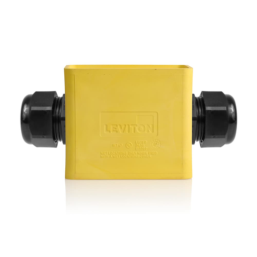 Single-Gang Portable Outlet Box, Standard Depth, Feed-Thru Style, Yellow