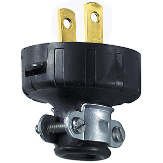15 Amp, 125 Volt, NEMA 1-15P, 2Pole, 2Wire, Plug, Straight Blade, Residential Grade, Non-Polarized, Non-Grounding - Black