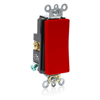 Antimicrobial Treated Decora Plus Rocker Switch, Red