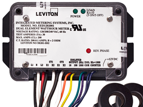 Dual Element Potted Mini Meter, 1P/3W, 120/240V, 1 kWh Resolution, Mechanical Counter, 2 Permanently Attached 100:0.1A CT.
