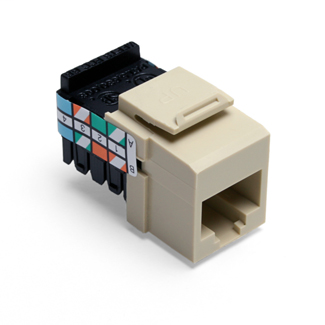 Leviton 41108-RI3 Category 3 Ivory Plastic Snap-In 8-Position 8-Conductor UTP Jack Connector Leviton 41108-RI3 Category 3 Ivory Plastic Snap-In 8-Position 8-Conductor UTP Jack Connector