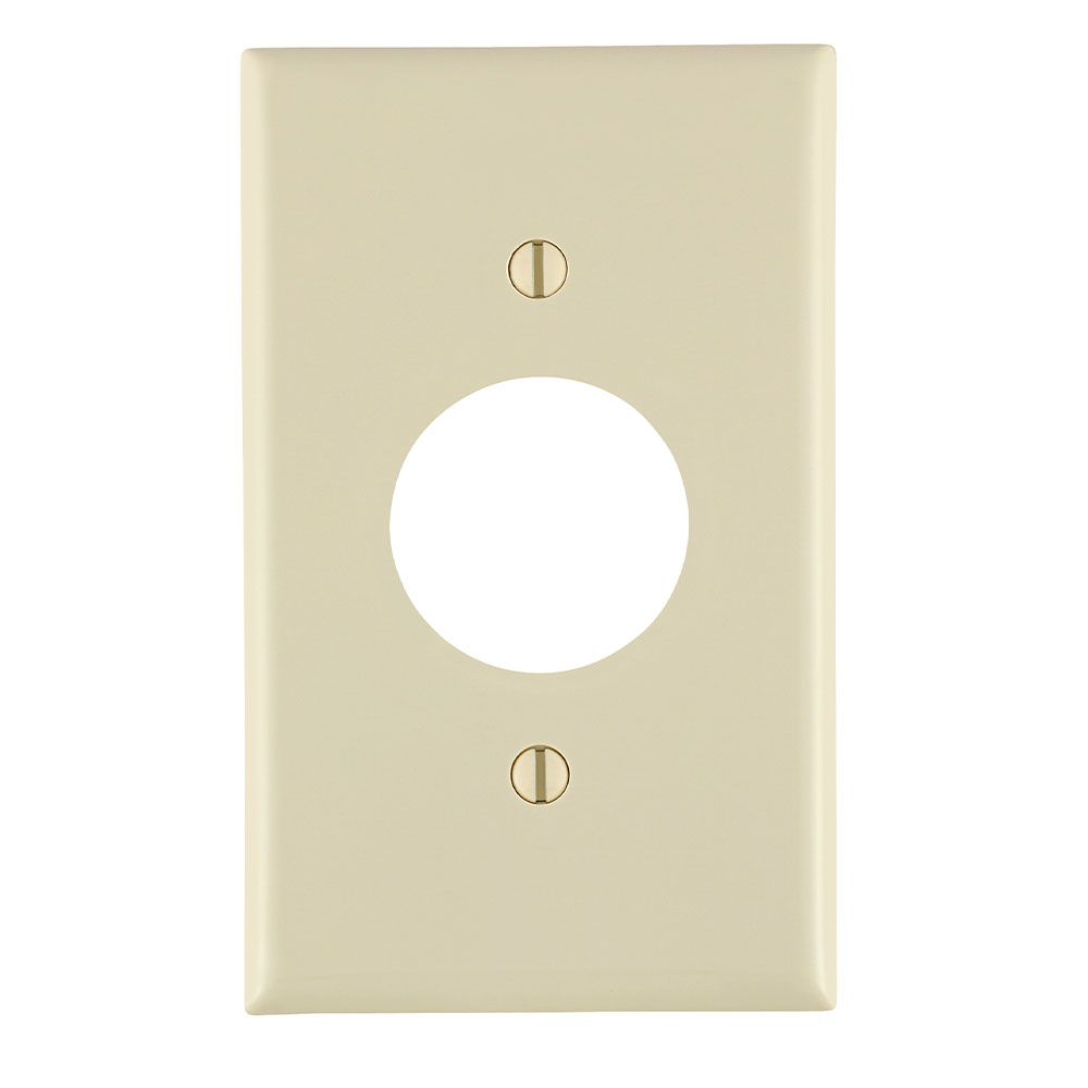 1-Gang Single 1.406 Inch Hole Device Receptacle Wallplate, Standard Size, Thermoplastic Nylon, Device Mount, - Light Almond