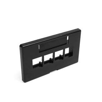 QuickPort Modular Furniture Faceplate, 4-Port, Black (Herman Miller)