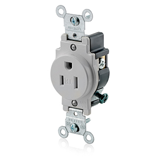 LEV T5015-GY 15A-125V TR SINGLE RCP LEV T5015-GY 15A-125V TR SINGLE RCP