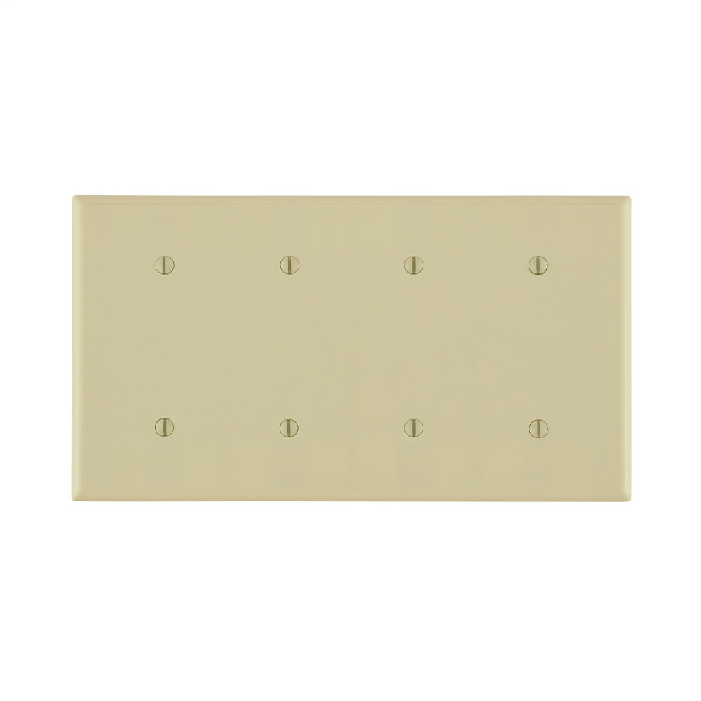 Leviton 86057 4-Gang No Device Blank Standard Size Thermoset Strap Mount Ivory Wallplate Leviton 86057 4-Gang No Device Blank Standard Size Thermoset Strap Mount Ivory Wallplate