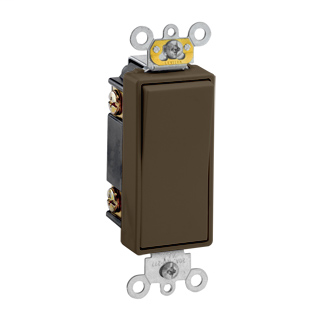 Leviton 5623-2 20 Amp 120/277 Volt Decora Plus Rocker 3-Way Commercial Spec Grade Self Grounding Brown AC Quiet Switch Leviton 5623-2 20 Amp 120/277 Volt Decora Plus Rocker 3-Way Commercial Spec Grade Self Grounding Brown AC Quiet Switch
