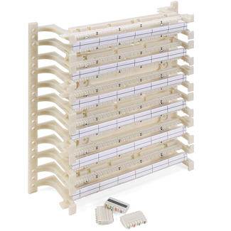 Product image for Leviton 41AB2-3F4 CAT 5E 110-Style 300-Pair Wall Mount Wiring Block Kit with Legs C4 Clips
