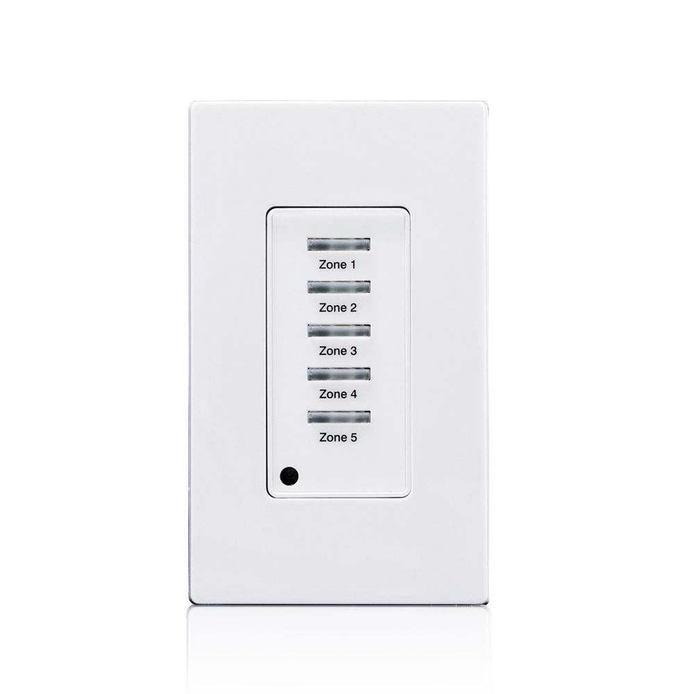 Low Voltage Pushbutton Station, 5 Button-On/Off, 1 Gang, White