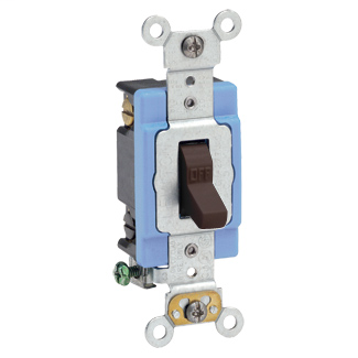 Leviton 1202-2 15 Amp 120/277 Volt Extra Heavy Duty Spec Grade Self Grounding Brown Toggle Double-Pole AC Quiet Switch Leviton 1202-2 15 Amp 120/277 Volt Extra Heavy Duty Spec Grade Self Grounding Brown Toggle Double-Pole AC Quiet Switch