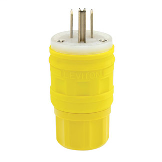 Leviton 14W47 125 Volt 15 Amp 2-Pole 3-Wire NEMA 5-15P Yellow Thermoplastic Vulcanizate Grounding Polarized Straight Blade Plug Leviton 14W47 125 Volt 15 Amp 2-Pole 3-Wire NEMA 5-15P Yellow Thermoplastic Vulcanizate Grounding Polarized Straight Blade Plug