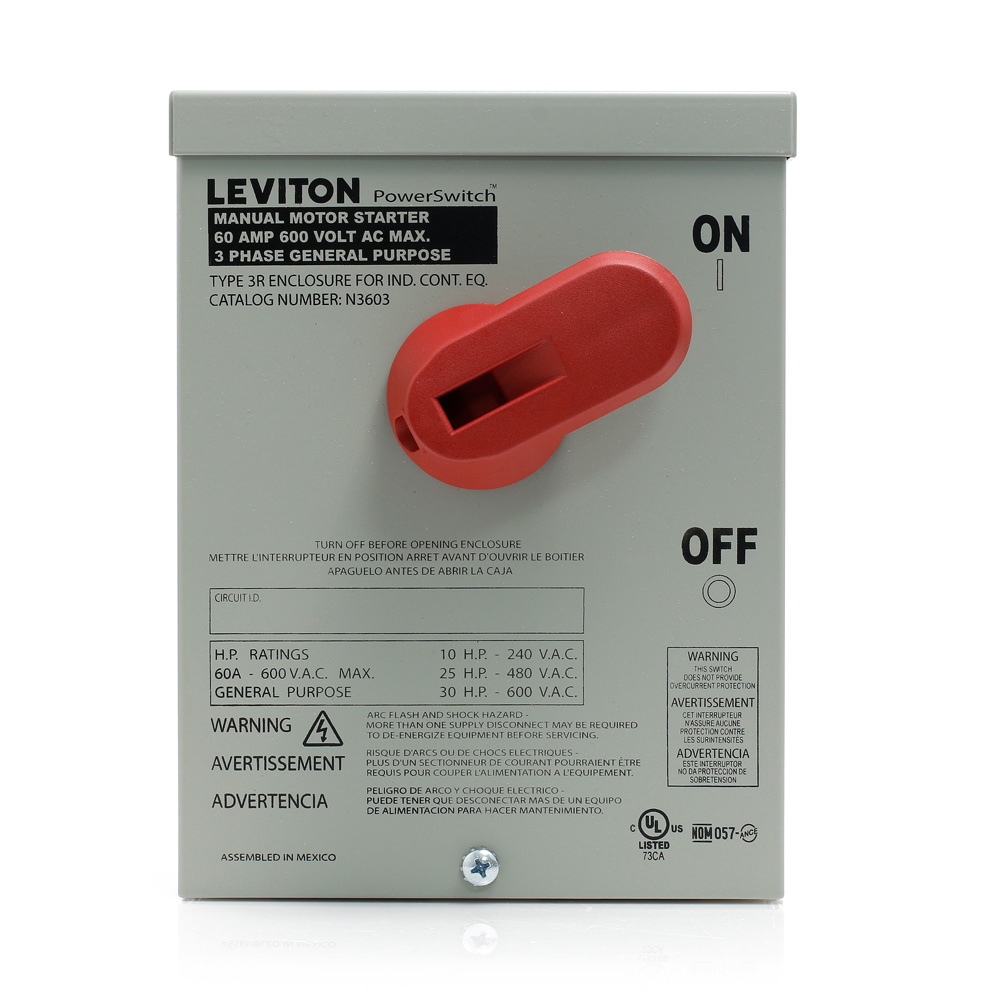 LEV N3603 60A 600V 3P 3R MTR STRT S LEV N3603 60A 600V 3P 3R MTR STRT S