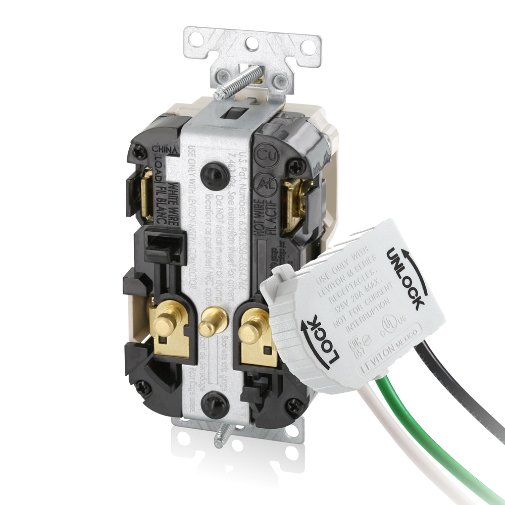 LevLok SmartlockPro GFCI Duplex Receptacle Outlet, Extra HeavyDuty