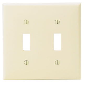2-Gang Toggle Device Switch Wallplate, Standard Size, Thermoplastic Nylon, Device Mount, - Red