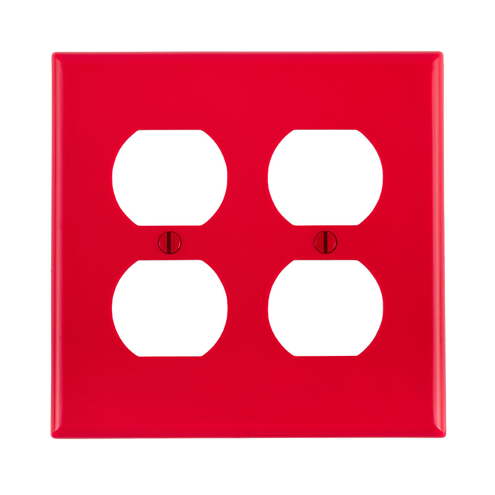 Leviton 80716-R 2-Gang Duplex Device Mount Receptacle Standard Size Thermoplastic Nylon Red Wallplate Leviton 80716-R 2-Gang Duplex Device Mount Receptacle Standard Size Thermoplastic Nylon Red Wallplate